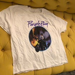 Prince-purple rain cropped T-shirt, size M.